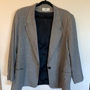 Vintage Houndstooth plaid Orvis Oversized Blazer Jacket